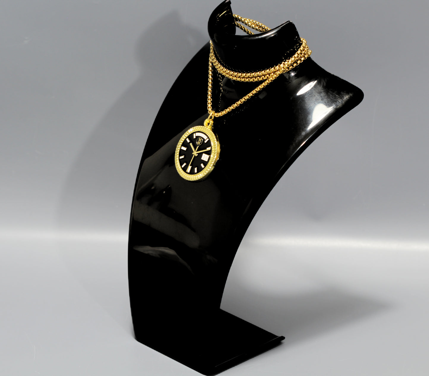 New Collection! Watchmedals PRESIDENTIAL Series Medal Necklace - Yellow Gold & Black