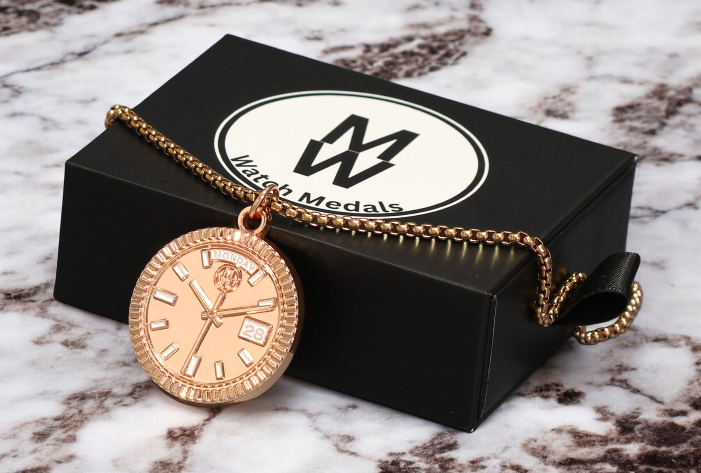 New Collection! Watchmedals PRESIDENTIAL Series Medal Necklace - Rose Gold