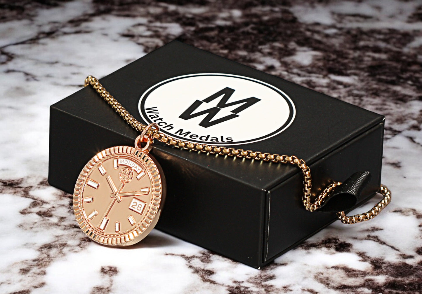 New Collection! Watchmedals PRESIDENTIAL Series Medal Necklace - Rose Gold