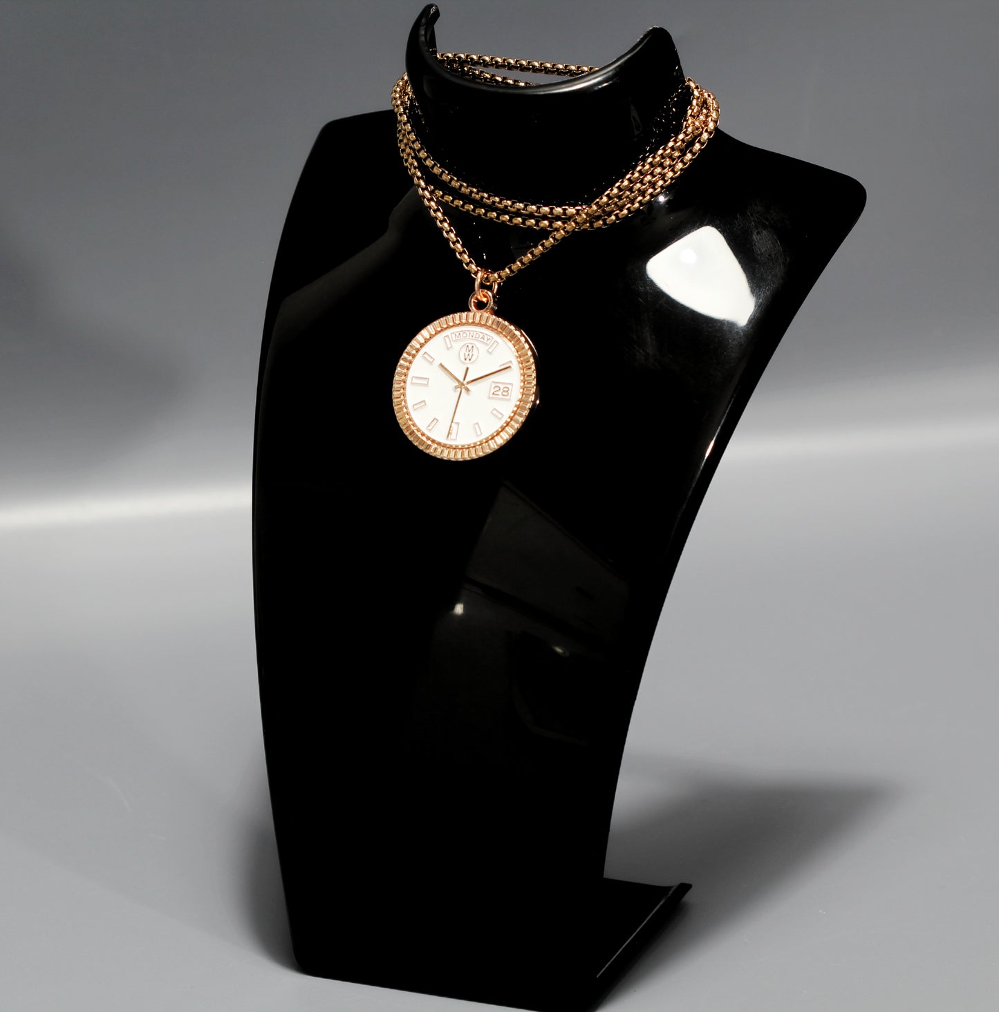 New Collection! Watchmedals PRESIDENTIAL Series Medal Necklace - Rose Gold & White