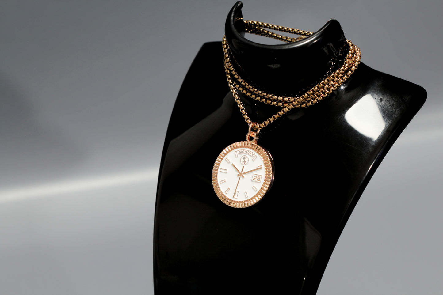 New Collection! Watchmedals PRESIDENTIAL Series Medal Necklace - Rose Gold & White