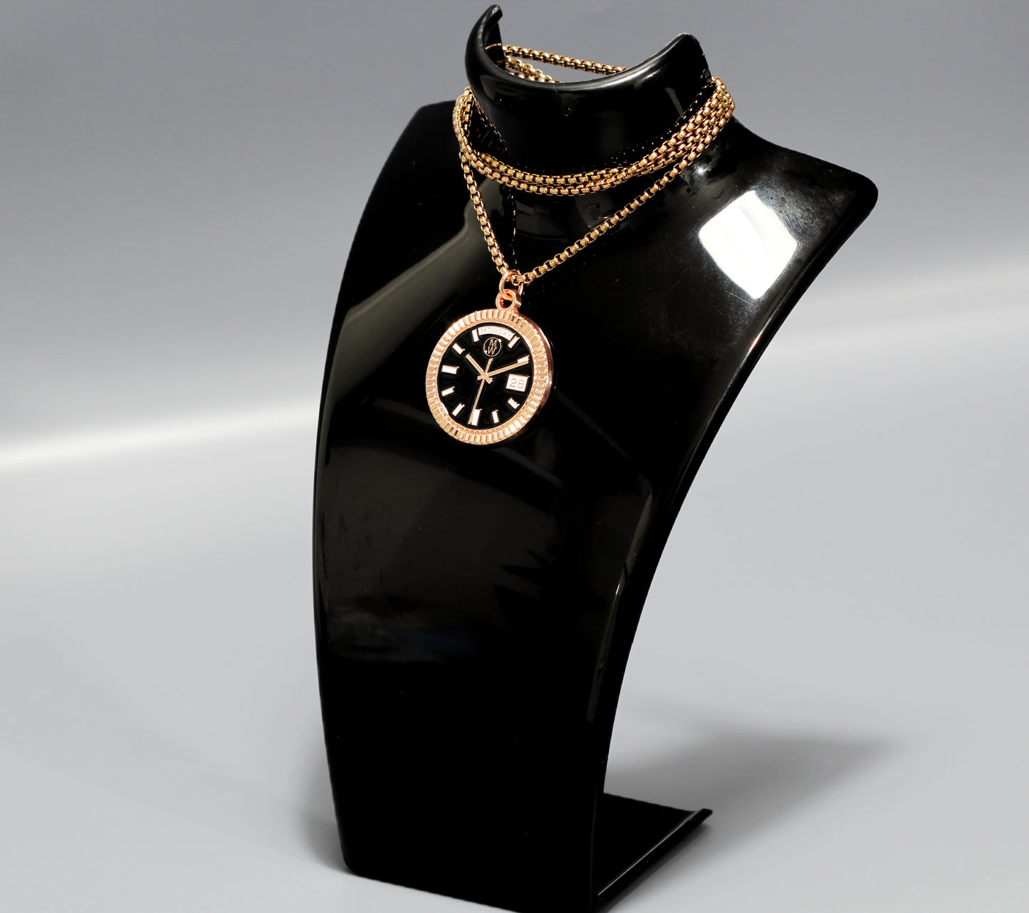 New Collection! Watchmedals PRESIDENTIAL Series Medal Necklace - Rose Gold & Black